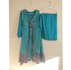 Pakistani maxi jacket dress
